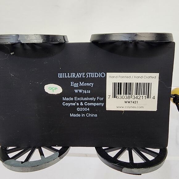 Williraye Studios Folk Art "Egg Money" Girl on Egg Pull Toy Chickens WW7421 - Picture 10 of 11